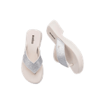 Melissa Chinelo Flatform M Lover Glitter - Bege Claro 