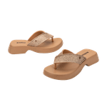 Melissa Chinelo Flatform M Lover Glitter - Bege 