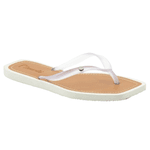 CHINELO FEMININO OFF WHITE COM TIRA TRANSPARENTE