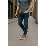 Tênis masculino slip on em couro legítimo cor tabaco