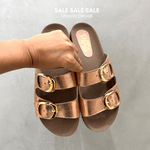 Sandália Papete Maria Metalizada Rosê