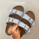 Sandália Papete Azul Claro