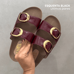 Sandália Papete Maria Verniz Cereja