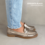 Mocassim Paula Couro Onix