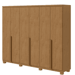 GUARDA ROUPA ALONZO 6 PORTAS 4 GAVETAS COM PÉS AMÊNDOA CLEAN LOPAS