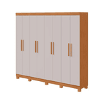 GUARDA ROUPA 8 PORTAS ANDARA SOFT C/PES PVC AMENDOA CLEAN/OFF WHITE LOPAS 