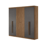 GUARDA ROUPA BURITI 6 PORTAS C/ PES JATOBA/GRAFITE SANTOS ANDIRA 