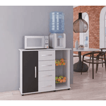 FRUTEIRA CAMILA 1 PORTA 4 GAVETAS BRANCO/PRETO LUXO PRIMUS 