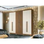 GUARDA ROUPA BURITI 6 PORTAS C/ PES JATOBA AREIA SANTOS ANDIRA