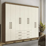 GUARDA ROUPA MASTER 8 PORTAS 6 GAVETAS C/PES JATOBA/AREIA SANTOS ANDIRA