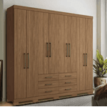 GUARDA ROUPA MASTER 8 PORTAS 6 GAVETAS C/PES JATOBA SANTOS ANDIRA