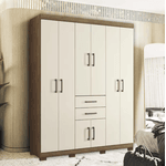 Guarda Roupa Casal Verona 8 Portas 2 Gavetas Jatoba/Areia Santos Andira 