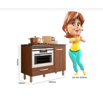Balcão Fit para Cooktop com 1 Porta e 1 Gaveta Avelã Nicioli 