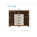 Cômoda Havana Master 2 Portas 4 Gavetas c/ Pes Jatoba/Areia Santos Andirá