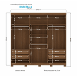 GUARDA ROUPA BURITI 6 PORTAS C/ PES JATOBA AREIA SANTOS ANDIRA
