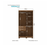 Guarda Roupa Solteiro Verona 6 Portas 2 Gavetas Jatoba Santos Andira