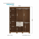 Guarda Roupa Casal Verona 8 Portas 2 Gavetas Jatoba/Areia Santos Andira 