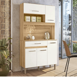 Armario Cozinha Magazin 90 5 Portas e 1 Gaveta Freijo/off white Nicioli