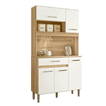 Armario Cozinha Magazin 90 5 Portas e 1 Gaveta Freijo/off white Nicioli