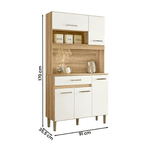 Armario Cozinha Magazin 90 5 Portas e 1 Gaveta Freijo/off white Nicioli