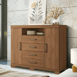 Cômoda Havana Master 2 Portas 4 Gavetas c/ Pes Jatoba Santos Andirá