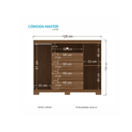 Cômoda Havana Master 2 Portas 4 Gavetas c/ Pes Jatoba Santos Andirá