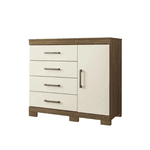 Cômoda Plus 1 Portas 4 Gavetas Jatoba/Areia Santos Andira