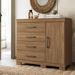 Comoda Sapateira Plus 1 porta e 4 gavetas Jatoba Santos Andira