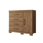 Comoda Sapateira Plus 1 porta e 4 gavetas Jatoba Santos Andira