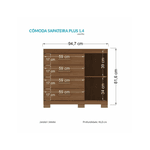 Comoda Sapateira Plus 1 porta e 4 gavetas Jatoba Santos Andira