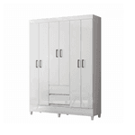 GUARDA ROUPA FIT 6 PORTAS 2 GAVETAS COM PÉS BRANCO SANTOS ANDIRA