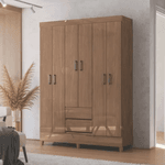 GUARDA ROUPA FIT 6 PORTAS 2 GAVETAS COM PÉS JEQUITIBA SANTOS ANDIRA 