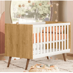 BERÇO MINI CAMA Q ENCANTO RETRO FREIJO/BRANCO QMOVI