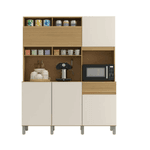 ARMÁRIO DE COZINHA CANASTRA 5 PORTAS 1 GAVETA CINNAMOMO/OFF WHITE - VALDE MÓVEIS