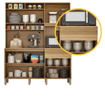 ARMÁRIO DE COZINHA CANASTRA 5 PORTAS 1 GAVETA CINNAMOMO/OFF WHITE - VALDE MÓVEIS