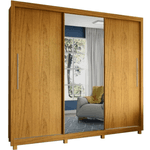 GUARDA ROUPA CASAL 3 PORTAS 1P. COM ESPELHO ROYALE NATURALE GELIUS