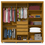 GUARDA ROUPA CASAL 3 PORTAS 1P. COM ESPELHO ROYALE NATURALE GELIUS