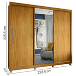 GUARDA ROUPA CASAL 3 PORTAS 1P. COM ESPELHO ROYALE NATURALE GELIUS
