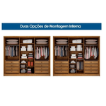 GUARDA ROUPA CASAL COIMBRA RIPADO 6 PORTAS 8 GAVETAS CAMARU / FENDI FOSCO – NOVO HORIZONTE