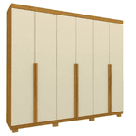 GUARDA ROUPA CASAL IMPERATRIZ 6 PORTAS NATURALE OFF WHITE - GELIUS