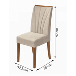 MESA 1,70 APOGEU TAMPO DE MDF/VIDRO C/6 CAD. ANIMALE BEGE - AMENDOA CLEAN LOPAS