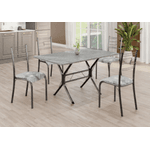 MESA PARATY 4 CADEIRAS BASE CABO FRIO 1,20 C. PRETO BRANCO GR. TOPAZIO - TEIXEIRA