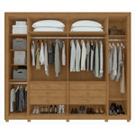GUARDA ROUPAS IMPERATORE 6 PORTAS 6 GAVETAS C/ ESPELHO AMÊNDOA/OFF WHITE LOPAS