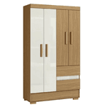 GUARDA ROUPA SOLTEIRO COIMBRA 4 PORTAS 2 GAVETAS ATACAMA/OFF WHITE - ARAMÓVEIS
