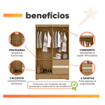 GUARDA ROUPA SOLTEIRO COIMBRA 4 PORTAS 2 GAVETAS ATACAMA/OFF WHITE - ARAMÓVEIS