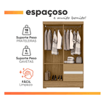 GUARDA ROUPA SOLTEIRO COIMBRA 4 PORTAS 2 GAVETAS ATACAMA/OFF WHITE - ARAMÓVEIS