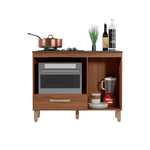 Balcão Fit para Cooktop com 1 Porta e 1 Gaveta Avelã Nicioli 