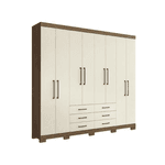 GUARDA ROUPA MASTER 8 PORTAS 6 GAVETAS C/PES JATOBA/AREIA SANTOS ANDIRA