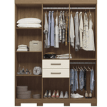 Guarda Roupa Casal Verona 8 Portas 2 Gavetas Jatoba/Areia Santos Andira 