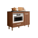 Balcão Fit para Cooktop com 1 Porta e 1 Gaveta Avelã Nicioli 
